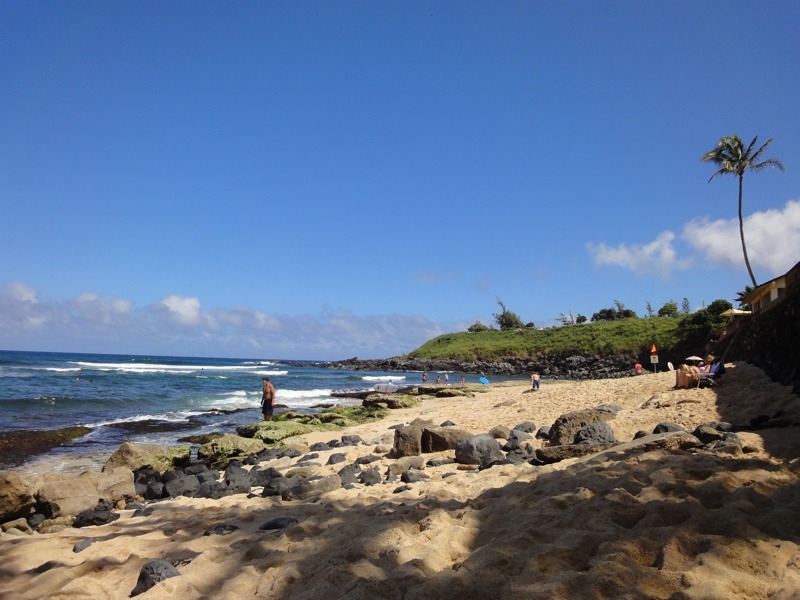 Erstes Meer und Strandbild (bei Paia)