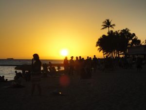 Sonnenuntergang am Waikiki Beach